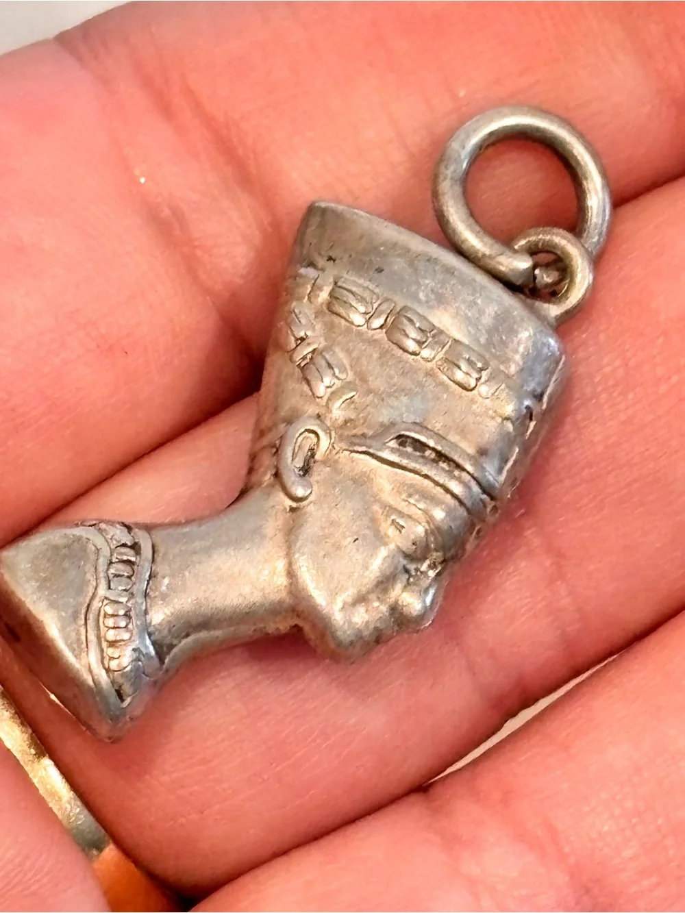 Vintage 925 Sterling Silver Nefertiti Profile Charm Pendant
